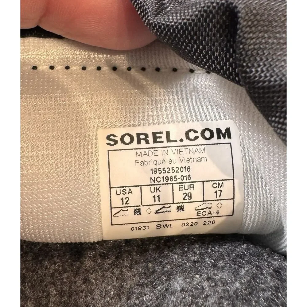 Sorel Cub Kids Size 12 Black Waterproof Insulated Snow Boots Drawstring